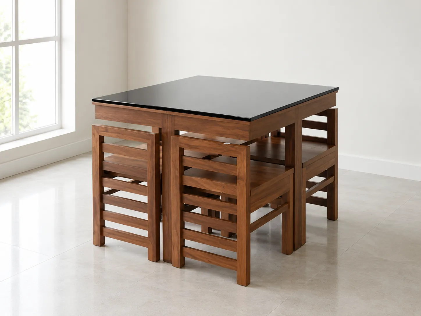 Kallingal colonial style heavy wooden dining table with turned baluster legs and dark walnut stain