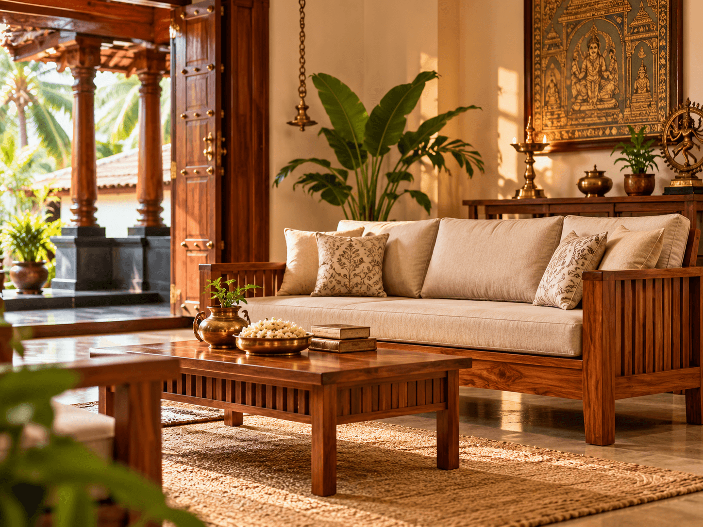 Nilambur teak wood furniture showcasing premium South Indian craftsmanship