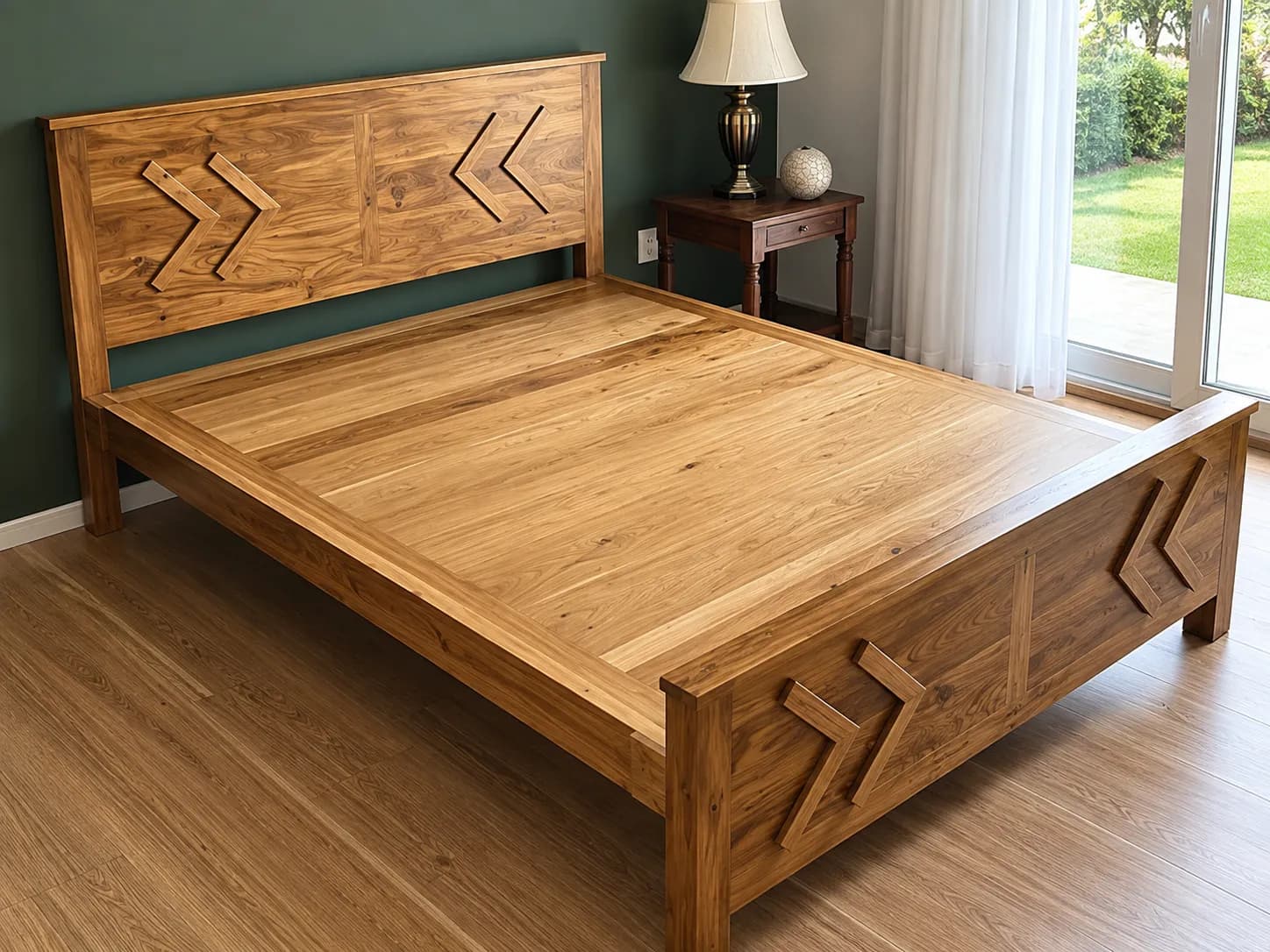 Kallingal King Imperial Cot 9 - Premium King Bed Frame Kallingal premium imperial king cot with bold silhouette and deep teak grain texture