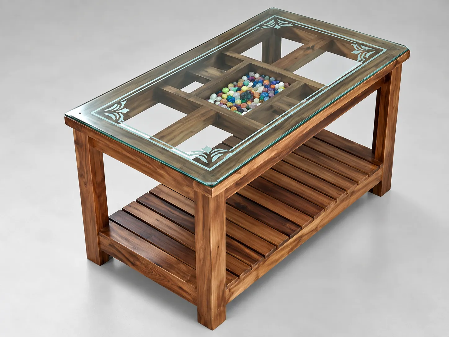 Kallingal Horizon Low-Seater Teapoy 17 - Low Profile Coffee Table Kallingal low-profile Japanese Zen inspired solid teak coffee table with matte finish